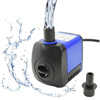 Conquerall CHA-450 140GPH 550L/H AC 110V Submersible Pump 8W for Fish Tanks, Water Features, Ponds, Aquariums, Fountains, Statues, Backyard Fountains, Pump Hydroponics, and Pet Waterers - size: 140GPH-8W