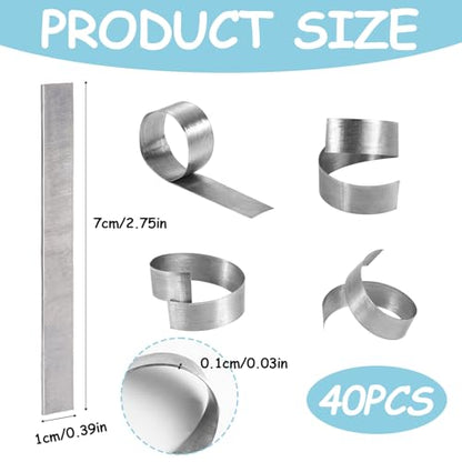 XIHIRCD 40pcs Aquarium Plant Weights, Metal Bendable & Cuttable Aquatic Plant Over Weight Anchors for Fish Tank Ponds Aquarium Prevent Plants Floating (Silver)