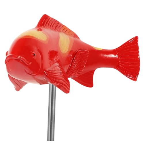POPETPOP Outdoor Resin Carp Figurine Garden Decoration Fish Ornament for Lawn and Patio Red Koi Sculpture for Courtyard and Aquarium Display