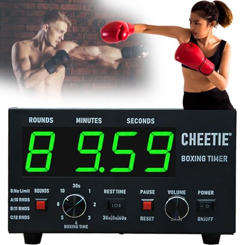 Professional Gym Timer,Classic Boxing Interval Timer w/LED Display,Selectable Training Time and Cycle Repetitions,Adjustable Sound Gym Interval Timer (Green) - color: Green