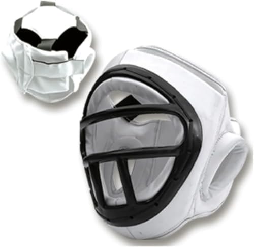 PFG Vital Caged Headgear for Boxing MMA Muay Thai Karate Training Kids Adults - color: White, size: Small