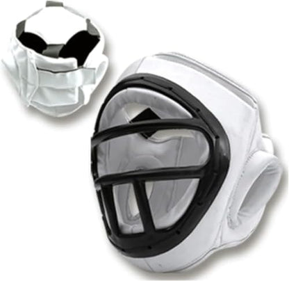 PFG Vital Caged Headgear for Boxing MMA Muay Thai Karate Training Kids Adults - color: White, size: Small