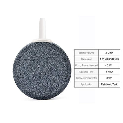 1.6 Inch Air Stone, Aquarium Air Stone, Air Stone for Fish Tank and Hydroponics Air Pump