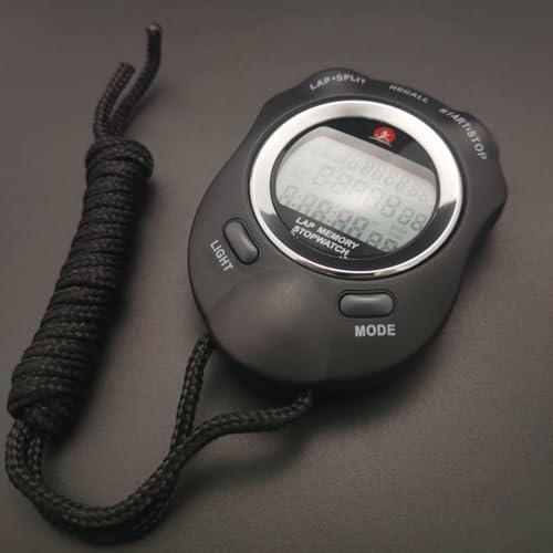Stopwatch Timer, Digital Stop Watch with 0.01second & 0.001second Timing, Metal 10/100/400 Laps Memory, Rolilink Large dispaly Alarm Clock for Coach Sports Running Marathon - color: 10 Lap With Backlight