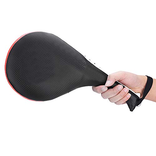 Taekwondo Kick Pad, High Dense Sponge Double Clapper Kicking Pad Striking Pad TKD Kicking Targets Training Paddles with Wrist Strap for Karate Taekwondo Kickboxing Training - color: Black