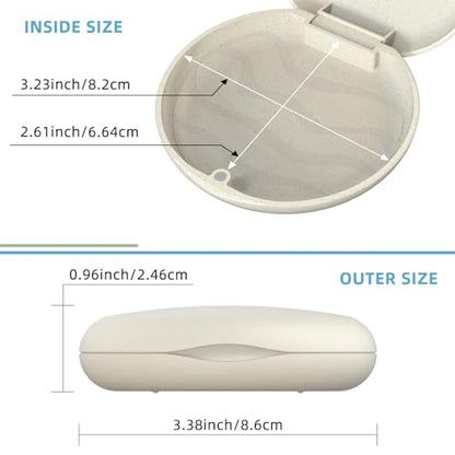 Slim Aligner Case with Night Guard, Premium Retainer Mouth Guards Travel Case-Ivory - color: Ivory