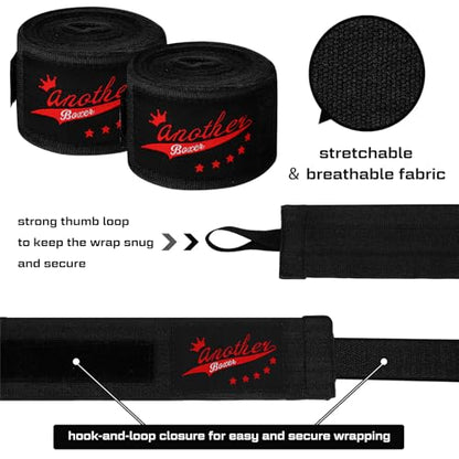 Lenwen 10 Pairs 120 Inch Boxing Hand Wraps for Gloves - color: Black
