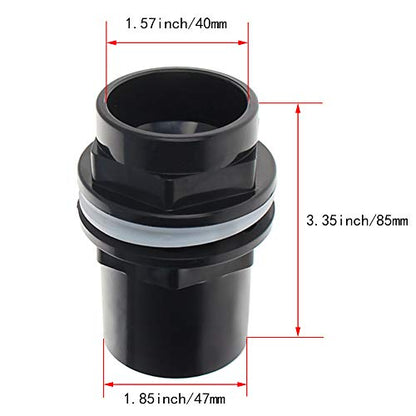 MroMax 40mm/1.57" ID PVC Aquarium Water Pipe Connector Joint Straight Tubes Hose Connector Fish Tanks Accessories 1pcs - size: 1pcs 40mm