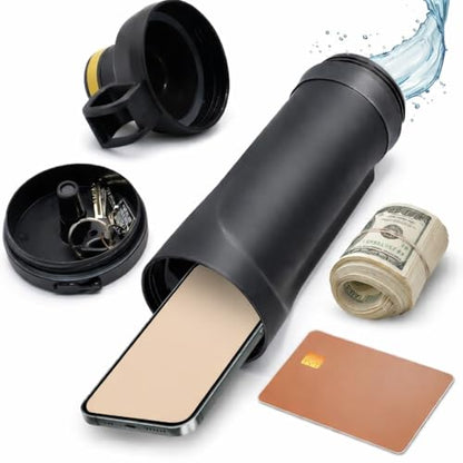 Diversion Water Bottle 13.5oz - Biggest Hidden Wallet Compartment - Best For Travel Or Hidden Safe For The Home - BPA Free Black Diversion Safe Storage