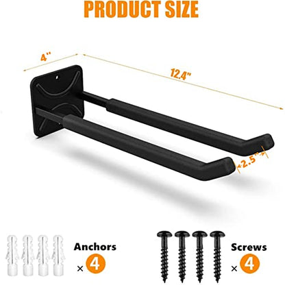 TORACK Garage Hooks Heavy Duty Tool Organizer, Wall Mount Hanger Rack | Garage Storage Utility Hooks for Car Tires, Ladders, Chairs, Strollers, Power Tools, Garden Tools, 2-Pack, 12.4" Hooks - size: 2-Pack 12.4" Heavy Hooks
