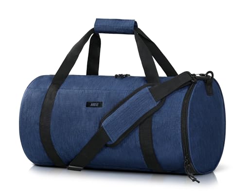 MIER Small Gym Duffle Bag with Shoe Compartment & Wet Pocket, 24L, Navy - color: navy blue, size: 24L
