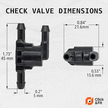 Click&Fit 2-way Washer Check Valve multi-vehicle compatible with Toyota Lexus Nissan Ford and others – Wiper water check valve for Front Windshield washer jet nozzles replaces 85321-28020 - style: 2-way 1pcs