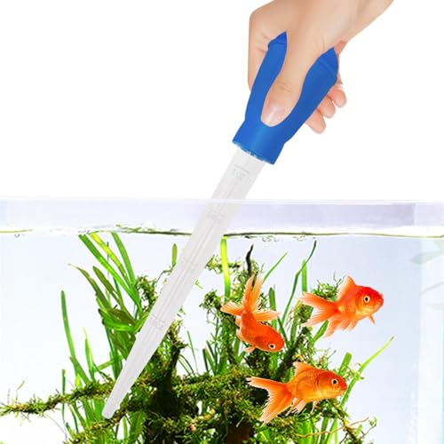 Water Changer for Fish Tank | 30ml Long Syringe Tube, Manual Liquid Dropper, PVC Construction | Easy Cleaning, Egg and Carat Transfer, Durable Lightweight Tool | Multifunctional Aquarium Feeder - color: Blue(28CM)