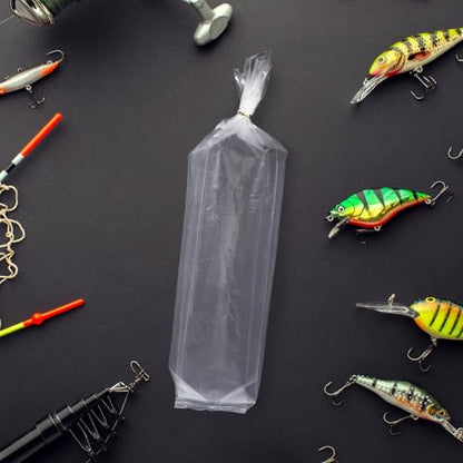 50pcs Plastic Fish Bags 6x34cm Thickened Leak-proof Shipping Pouches for Live Aquarium Fish Transport and Storage Small Carrying Packaging Bags for Betta and Guppy