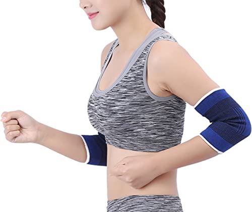 Elbow Compression Sleeves, Elbow Brace Support for Men & Women - color: Blue 1 pair