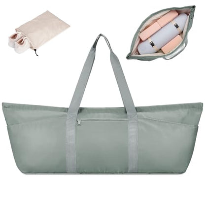 sportsnew Large Yoga Mat Bag Trolley Sleeve Gym Carrier Shoe Bag Wet Pocket - color: Greenish Grey