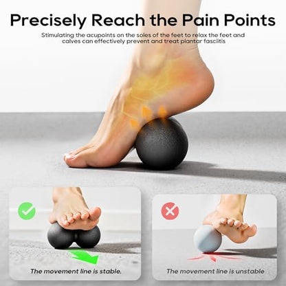 Peanut Massage Ball for Myofascial Release & Plantar Fasciitis Pain Relief - color: Black-single Pack