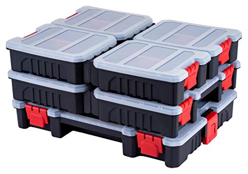 7-Pack Organizer Set – Multi-Size Storage Boxes with Removable Dividers – Hardware, Screw, Craft, and Small Parts Case System for Garage, Workshop, or On-the-Go Kits - color: f. 7pcs Set - 1 Large, 2 Medium, 4 Small Organizers
