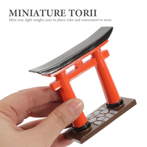 BESPORTBLE Mini Torii Gate Aquarium Decor Resin Ornament for Japanese Zen Garden and Fish Tank Small Traditional Shinto Shrine Model 3.54 Inch