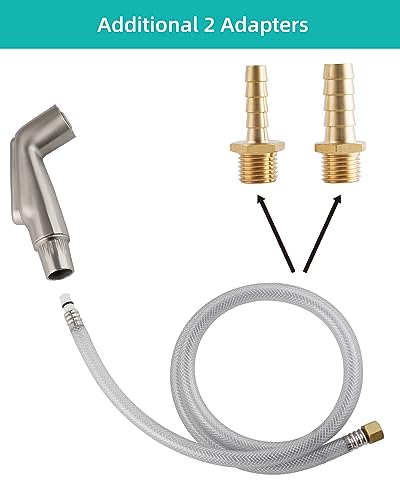 Universal Fit Kitchen Faucet Sprayer Attachment/Hose/Holder Set Compatible with Moen/Delta Faucet Sprayer Replacement, Kitchen Sink Side Sprayer Head, Brushed Nickel