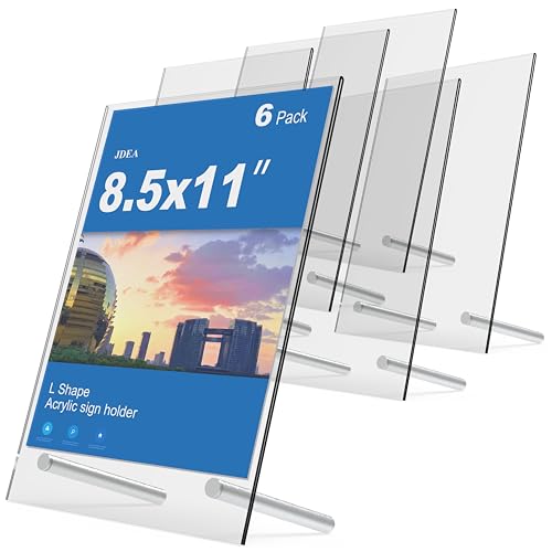 L-Shaped Clear Display Stand, Shatter Resistant Windproof Anti-Fall Outdoor Sign Hold (8.5x11 inch 6pack) - size: 8.5x11 inch 6pack