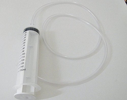 Pack of 2, 150ml (Cc) Large Plastic Syringe with 4 Feet Tube, Filter Syringe, Oil Injector