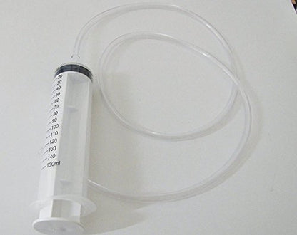 Pack of 2, 150ml (Cc) Large Plastic Syringe with 4 Feet Tube, Filter Syringe, Oil Injector