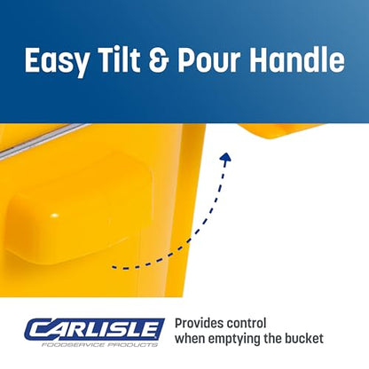 Carlisle Food Service Sparta Commercial Mop Bucket with Side Press Wringer, Floor Cleaning Essentials for Commercial and Home Use, Polypropylene, 26 Quart Capacity, 1 Count, Yellow - color: Yellow