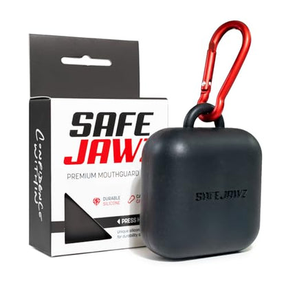 SAFEJAWZ Black Premium Mouth Guard Case with Carabiner Clip - color: Black