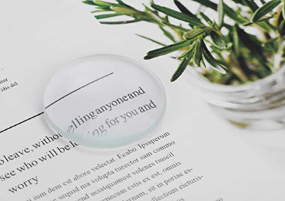 HD 30X Magnification Magnifying Glass 50MM Diameter Double Convex Lens Glass Optical Magnifier Glass Jewelry Loupe for Reading Coins Stamps Maps Craft Labs 90MM Focal Length