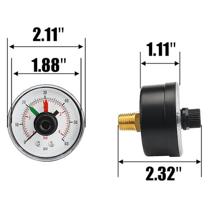 ECX2712B1 Pressure Gauge for Ha-yward Pool Filter DE Sand and Cartridge Filters ProGrid DE XStream Filters & SwimClear Filter 190059 Pool Dial Pressure Gauage