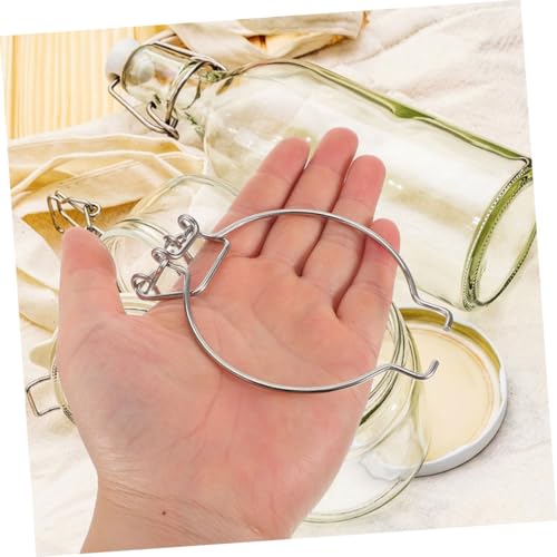 Ciieeo 2pcs Stainless Steel Replacement Wire Clamps for Glass Jars - Sealing Buckles for Wide Mouth Mason Jars & Storage Canisters - Secure Locking Clips for Airtight Food Storage