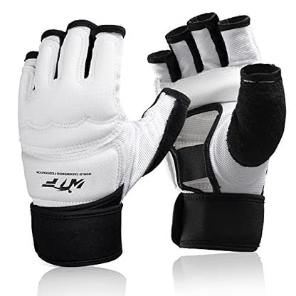 Punch Bag Training Gloves, LangRay MMA Grappling Gloves for Sparring Martial Arts Boxing Training for Adults and Kids - size: X-Small, style: Taekwondo White