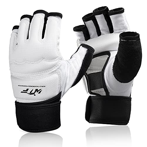 Punch Bag Training Gloves, LangRay MMA Grappling Gloves for Sparring Martial Arts Boxing Training for Adults and Kids - size: Small, style: Taekwondo White