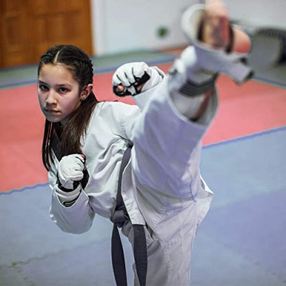 Punch Bag Training Gloves, LangRay MMA Grappling Gloves for Sparring Martial Arts Boxing Training for Adults and Kids - size: X-Small, style: Taekwondo White