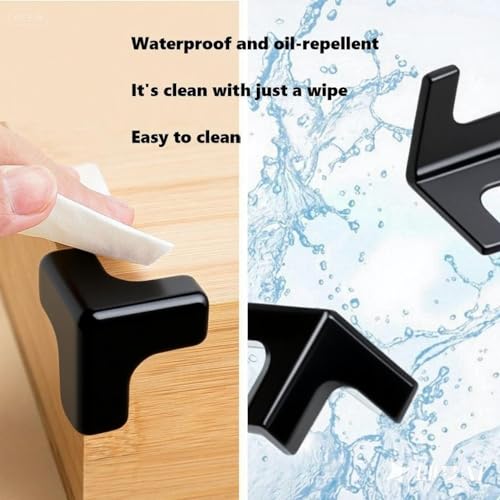 Black Soft Silicone Corner Guards for Baby Proofing – Adhesive Clear Table Edge Protectors for Furniture, Glass Tables, Sharp Edges (Black, 8-Pack) - size: Small