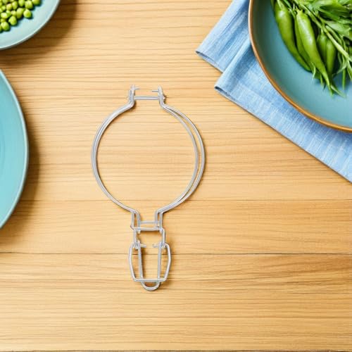 SUPVOX 6pcs Stainless Steel Sealed Jar Clips 93mm Honeycomb Shape Wire Buckles for Glass Jars Food Preservation Canning Storage Accessories