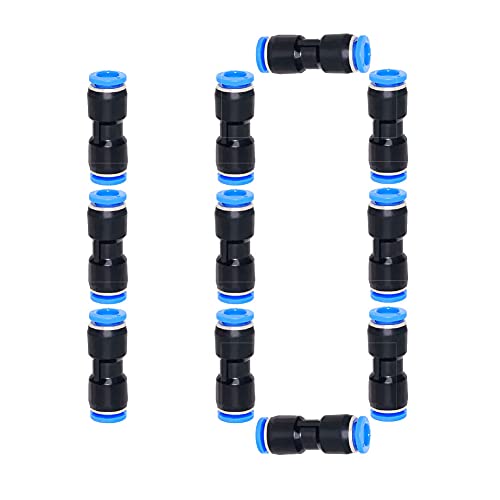 Beduan Push to Connect Fitting, 12mm Tube OD Pneumatic Quick Adapter Tubing Air Hose Line Pipe Fitting 10Pcs For 1/2" Tube OD - size: 12mm (10Pcs)