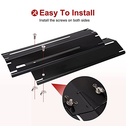 Universal Adjustable Grill Heat Plates/Heat Tents/Burner Covers/Heat Deflectors/BBQ Grill Heat Shields/Grill Cover Plates/Grill Diffuser for Gas Grill, Porcelain Steel Grill Replacement Parts (5-Pack) - color: 5-Pack