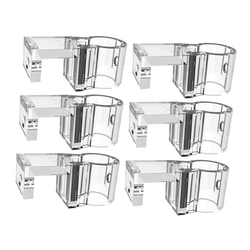 6-Piece Aquarium Plant Holder, Transparent PC Hanging Planter Cup for Hydroponic Cultivation on Tanks Up to 10mm Glass