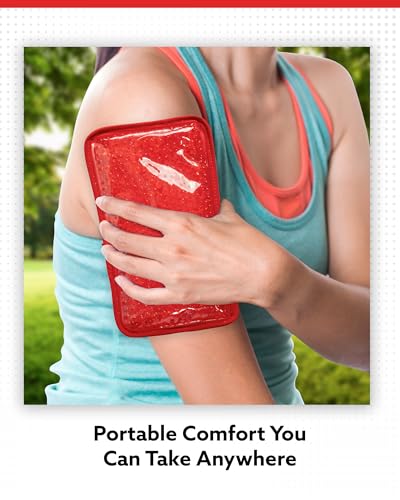 Alpi Rectangle Plush Gel Bead Ice Pack, Muscle Aches & Relaxation - color: Red, size: Rectangle 2 Pack
