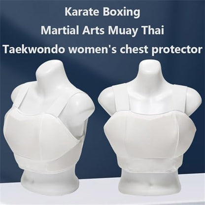 Women's Chest Protector Karate, Women Ribs Protector Taekwondo White Soft Shell - size: X-Small