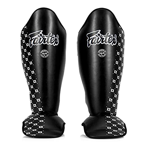 Fairtex BGV1 16 oz White Glove + SP5 Black Medium Shin Guards