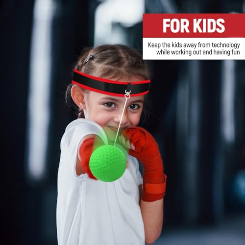 Adjustable Boxing Reflex Ball Set for Speed and - color: 2 Headband 4 Ball