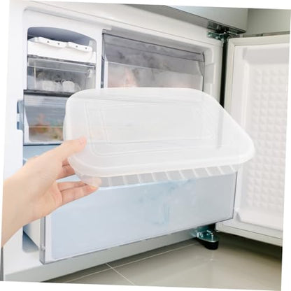 3pcs Transparent Cold Container for Refrigerator Reusable Food Storage Box for Bacon Shrimp Fish and Meat for Freshness and Organization Home Outdoor Use