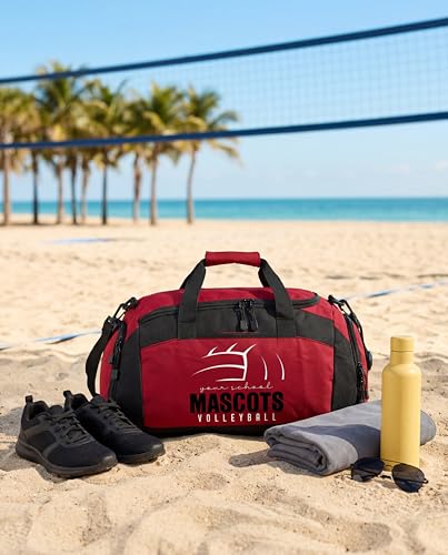 Personalized Volleyball Duffel Bag with Shoe Compartment – Custom Name Volleyball Sports Bag for Girls & Boys – Large Team Gym Bag for Practice, Travel & Tournaments - color: Black, style: Volleyball