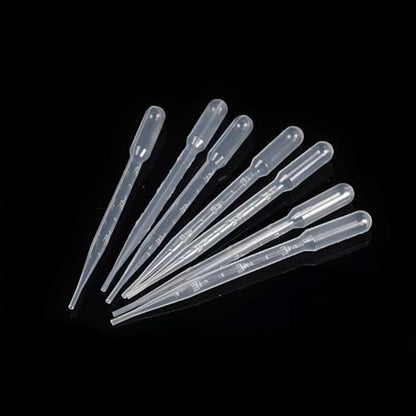 65Pcs 4 Styles Disposable Plastic Pipettes Droppers (1ML 5pcs, 2ML 5pcs, 3ML 50pcs, 5ML 5pcs) for DIY, Lab, Dessert