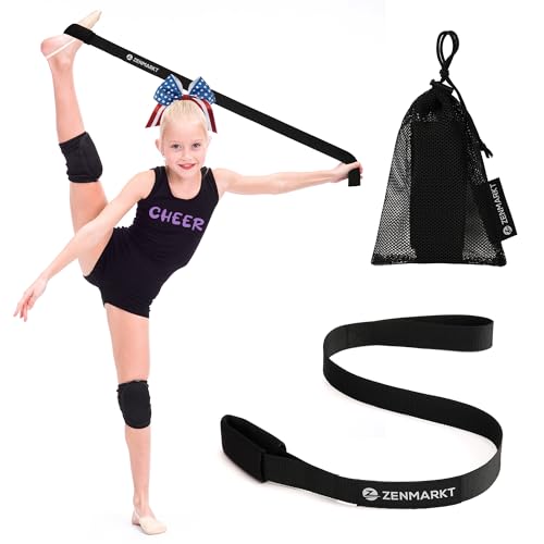 Cheer Stretching Strap for Flexibility Training and Stunt Practice | Durable Stretch Band to Improve Flexibility and Range of Motion, Essential Accessory for Cheerleaders - color: Black