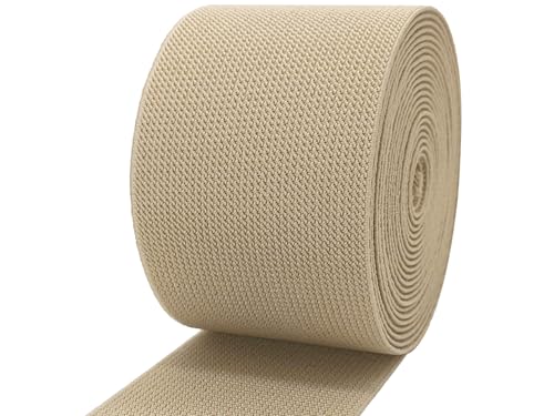 Khaki Wide Knit Elastic Band 3" x 5yd for Sewing - color: Khaki #27