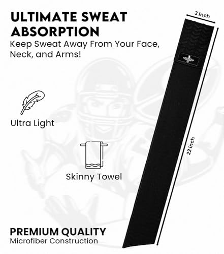 Exxact Sports Streamer Black Football Towel with Hook & Loop (Black) - color: Black